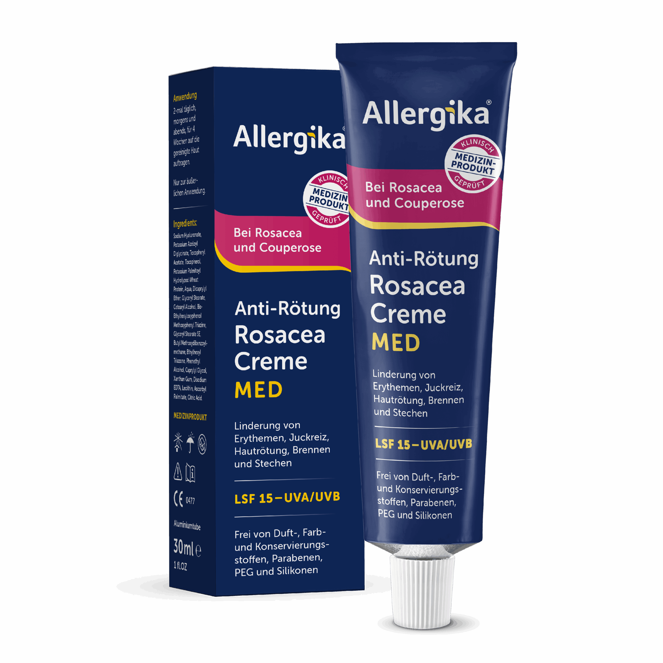ALLERGIKA® Anti-Rötung Rosacea Creme MED LSF 15